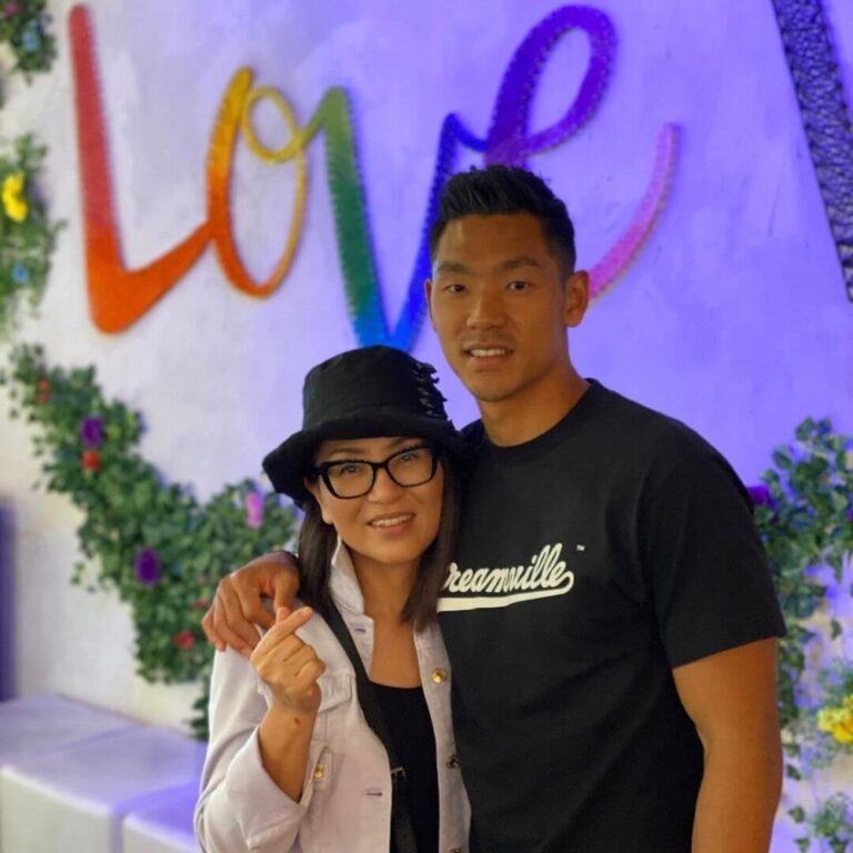 Matt Choi with his mother Suzanne Lee