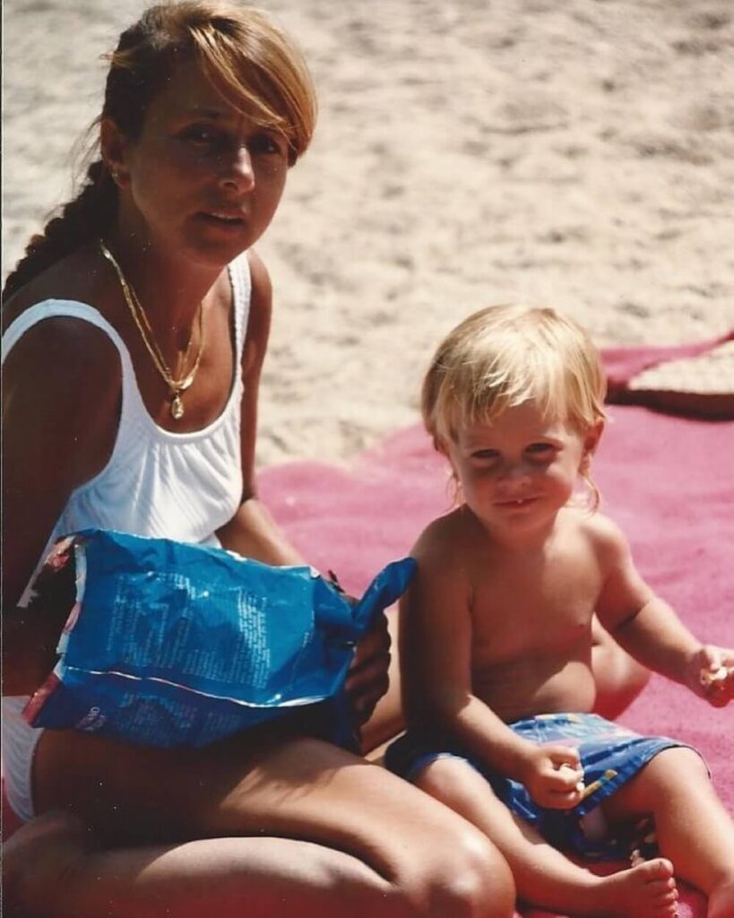 Zach Rocheleau childhood Image with his Mom