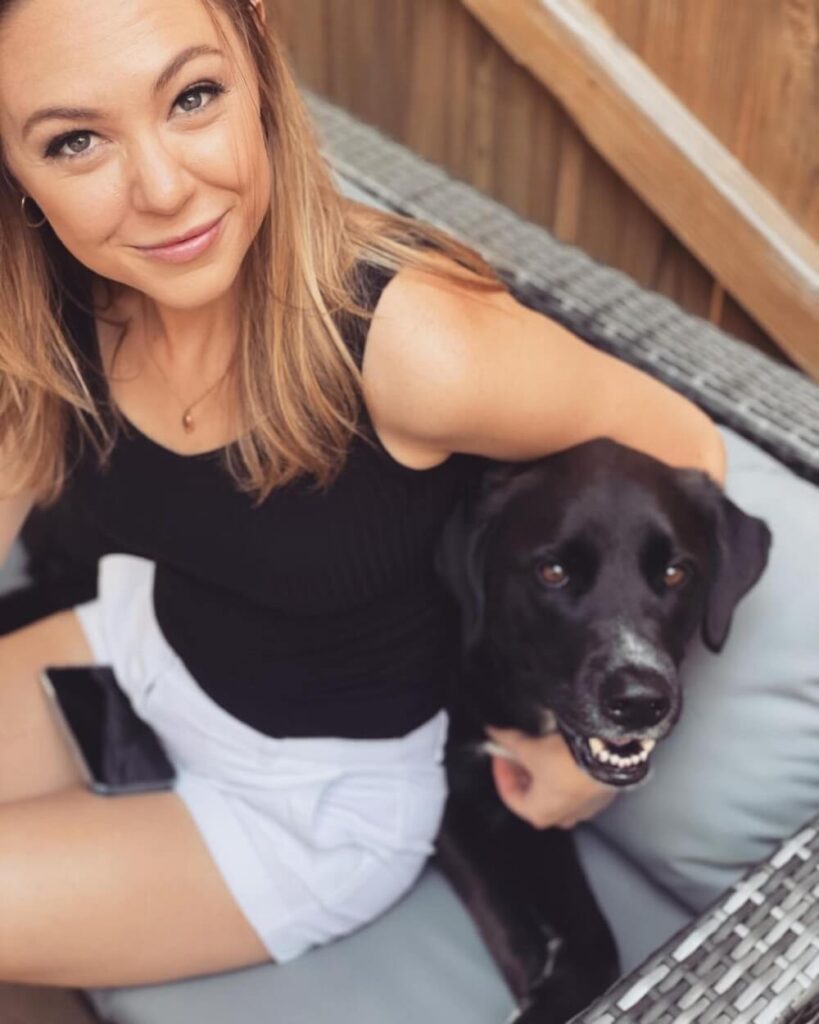 Natasha Bertrand and her dog Wallace