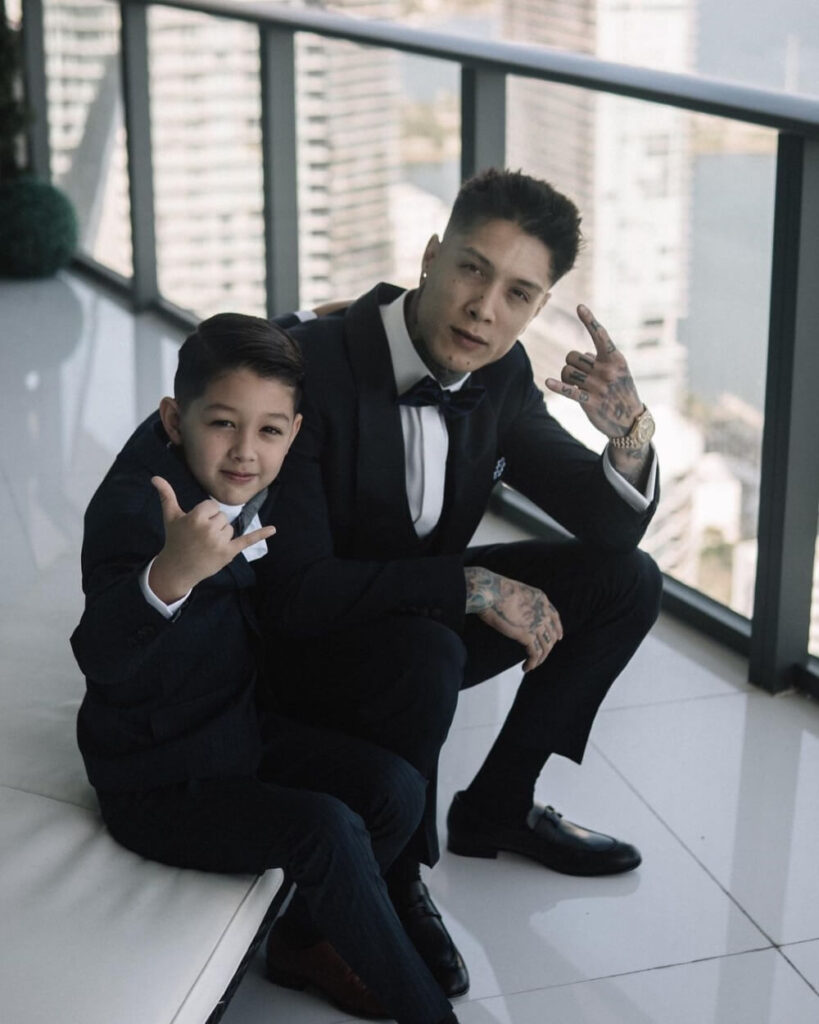 Chris Heria and his son Zen picture