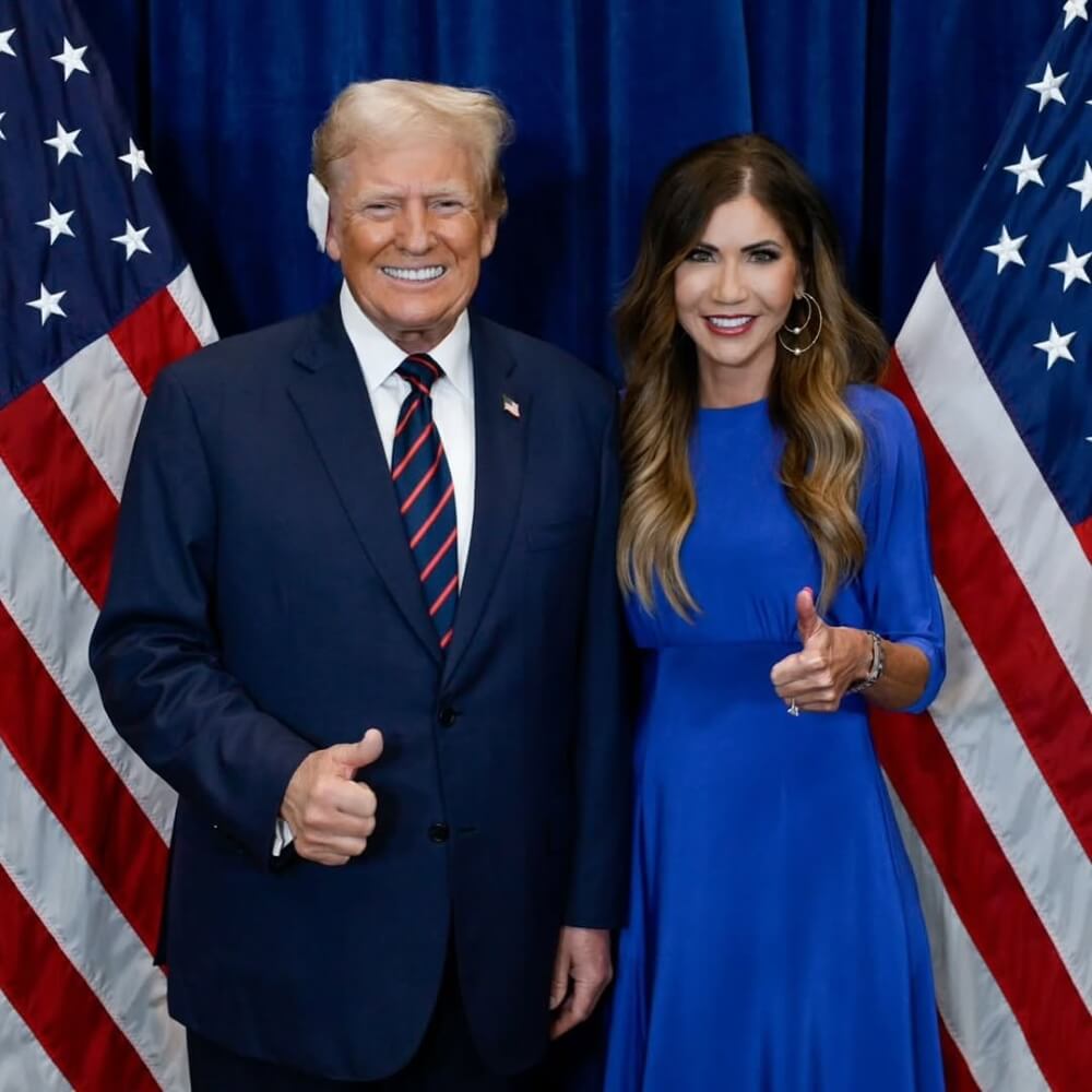 Kristi Noem with Donald Trump