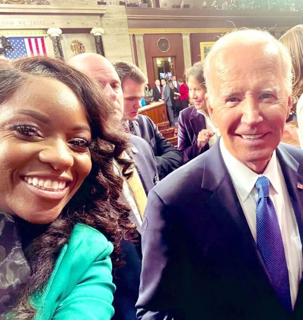 Jasmine Crockett with Joe Bidden